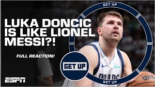 Luka Doncic reminds Brian Windhorst of Lionel Messi 🤯  Get Up [upl. by Notned69]