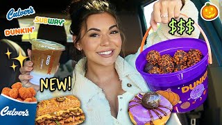 Eating NEW Fast Food Menu Items Hot Honey Cheese Curds Halloween Specials [upl. by Kirk897]