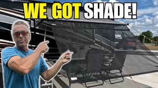 Sunshade Installation  RV AWNING amp SITE TIPS [upl. by Aikmat]