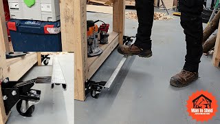 Installing Workbench Castors On The MFT Bench With UniStrut Bracing [upl. by Grey253]