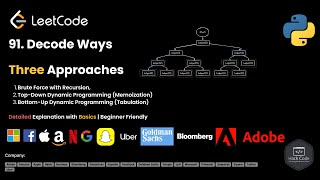 LeetCode 91 Decode Ways 💡 Most Repeated Interview Question  3 Approaches  Recursion amp DP Made Ez [upl. by Lindsay]