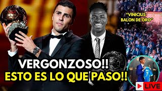 🚨Así FUE el INCOMODO MOMENTO en la PREMIACIÓN del BALÓN de ORO GRITOS de quotVINICIUS BALÓN DE OROquot [upl. by Josepha686]