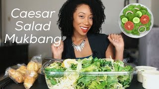 Crunchy Caesar Salad Mukbang [upl. by Thorin376]