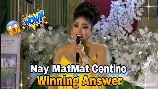 WINNING ANSWER GRABE SI NAY MATMAT CENTINO  QUEEN OF REALTY MANAGEMENT 2023  ICE IBARRA [upl. by Rolyat]