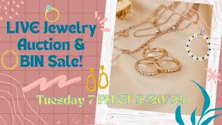 LIVE Jewelry Auction amp BIN Sale 7 PM CT 22024 [upl. by Ennaitak]