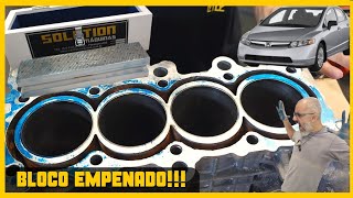 BLOCO EMPENADO NA RETÍFICA CABEÇOTE EMPENADO HONDA 18 16V FORD ZETEC ROCAM 16 8V [upl. by Margalit]