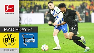 Borussia Dortmund  Hertha BSC 41  Highlights  Matchday 21 – Bundesliga 202223 [upl. by Riocard924]