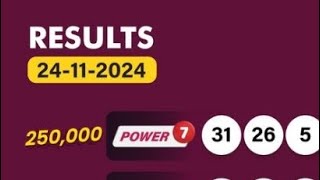 uwinn lottery results 24112024 Sunday night November POWER 7 GRAND 6 MAX 3 4 YOU SPIN 5 [upl. by Yearwood724]