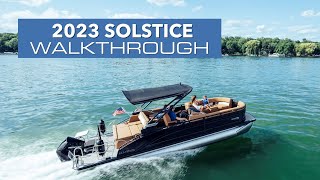 Harris Pontoon Boats  2023 Solstice Walkthrough [upl. by Lahcar900]