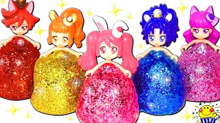 メルちゃんとプリキュアをキラキラ粘土ドレスに変身させてみよう！あみだくじ風ゲームで手作り衣装に着せ替えショー❤ [upl. by Edia]