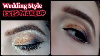 Golden Eyes Makeup tutorial  Bridal makeup  party Makeup  Wedding season [upl. by Irec129]