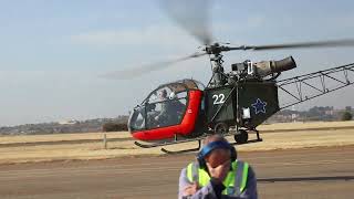 Alouette II VERY CLOSE Startup Takeoff and Shutdown HQ sound Vintage Planes at end [upl. by Sidoon]