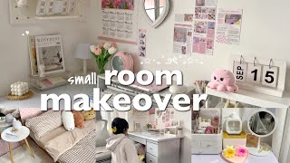 aesthetic room makeover 🌸 korean amp pinterest inspired new desk setup shopee finds coquette  tour [upl. by Vyner326]