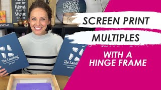 How To Setup A Hinged Screen Printing Frame to Screen Print Multiple Items  Ikonart Stencils [upl. by Corney]