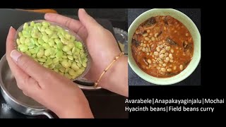 AvarakaluAvarabeleHyacinth BeansField beansAnapa ginjalu Mochai curry [upl. by Yuille]