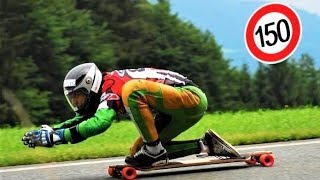 Increibles descensos en longboard a 150 kmh NUEVO RECORD [upl. by Steen]