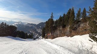 Flaine  GoPro POV skiing down Red run called Faust 2480m near Les Grandes Platieres in March 2022 [upl. by Holden]