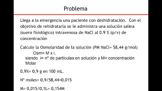 Molaridad y Osmolaridad  Ejercicios [upl. by Nodnarb657]