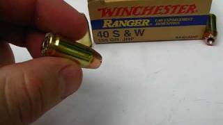 40 SampW  Winchester 155 Gr Ranger JHP  Ammo Test [upl. by Aihtenyc]