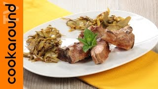 Carrè dagnello con carciofi alla menta  Ricette secondi piatti di carne [upl. by Ennairod365]