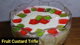 Fruit Custard Trifle Recipe  Custard Trifle Pudding Recipe  How to Make Fruit Trifle amazing food [upl. by Yasu16]