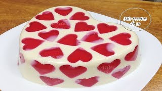 GELATINA MOSAICO DE CORAZONES TRES LECHES ❤ [upl. by Nerral]