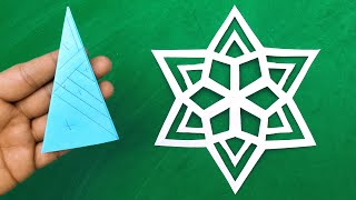 How To Make Christmas Snowflakes Out Of Paper  Paper Cutting Christmas Snowflakes [upl. by Abe]