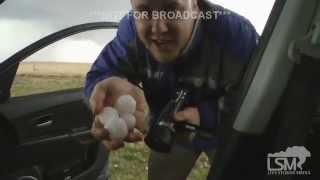 Storm Chaser Eats A Hailstone Borger TX 41115 [upl. by Monarski]