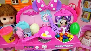 Baby doll play doh kitchen cooking play and surprise eggs play [upl. by Nissy42]