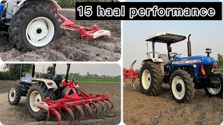 New Holland 3630 SE 4x4 Performance on 15 cultivator  ਨਵਾਂ 3630🎉 ਪਹਿਲੇ ਦਿਨ ਹੀ ਜੋੜ ਲਿਆ 15 ਹੱਲਾ ਤੇ🔥 [upl. by Llecrad]