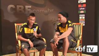 EXCLUSIVO Primeiro encontro de Neymar e Ronaldinho [upl. by Adnulahs]