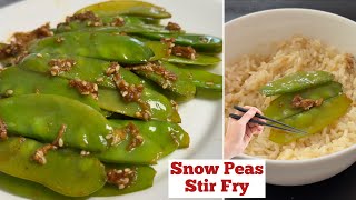 Chinese snow peas stir fry  Weight loss recipes  side dish for rice  snow peas recipe chinese [upl. by Aerdnwahs]