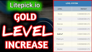 Litepickio GOLD LEVEL INCREASE💯 Litepickio Level Increase Strategies Level Increase Tricks LTC [upl. by Odarnoc]