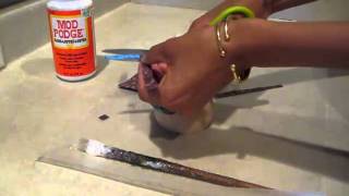 How to decoupage or paper wrap unfinished wood bangle bracelets [upl. by Ayinat]