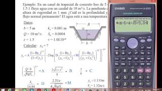 Fórmula iterativa  Profundidad Normal en canal trapecial  Ecuación de Darcy y Mannig [upl. by Nolak]