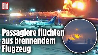 TokioKatastrophe im Video Airbus kollidiert bei Landung mit Flugzeug [upl. by Atikehs625]