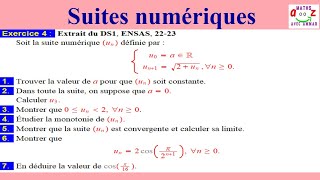 Suites numériques Exercice corrigé [upl. by Adalard]