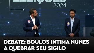 Boulos intima Nunes a quebrar seu sigilo bancário e cita cheque do Santander  Debate Band SP 2024 [upl. by Akialam]