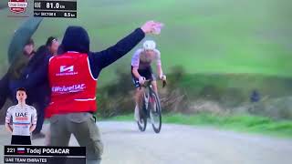 Strade Bianche 2024 Tadej Pogacar Victory after 81 KM solo Attack 😱💪🫡 [upl. by Parik546]