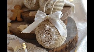 Tutorial decorazioni di Natale  Palline shabby [upl. by Fawcette]