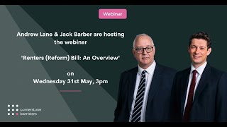 Renters Reform Bill An Overview with Andrew Lane and Jack Barber  Cornerstone Barristers [upl. by Dietz]