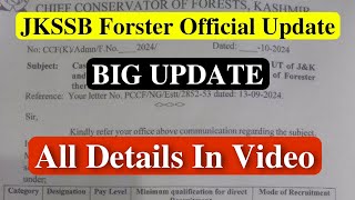 JKSSB Forester Update  Forester Qualification Change  New Eligibility Old Posts [upl. by Kensell917]