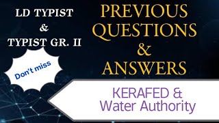 LD TYPIST  TYPIST GR II PREVIOUS QUESTIONS amp ANSWERS masteringedutech ldtypist typist kerafed [upl. by Theron]