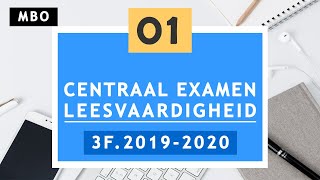 Mbo centraal examen leesvaardigheid 3F 20192020  DEEL 1 [upl. by Okiam]