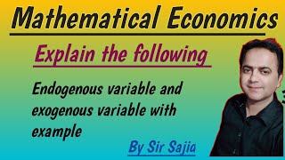 Endogenous variable and exogenous variable By Sir Sajid [upl. by Eylloh]