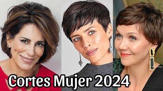 Cortes de Cabello para MUJERES 2024 CARAS REDONDASGORDITAS y SEÑORAS de 50 años MayitosBeauty [upl. by Keiko]