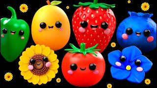 Baby Fruit Dancing with the Flowers🌻🌻🌻SENSORY VIDEO💐🌹🌷🦋🌼 [upl. by Navar]