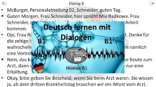 Dialoge B1  Deutsch lernen durch Hören  3 [upl. by Kcirdes96]