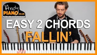 Alicia Keys  Fallin EASY 2 Chord Piano Song Tutorial [upl. by Cormick]