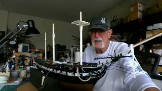 Part 10 of the 196 scale Revell USS Constitution [upl. by Ollehto]